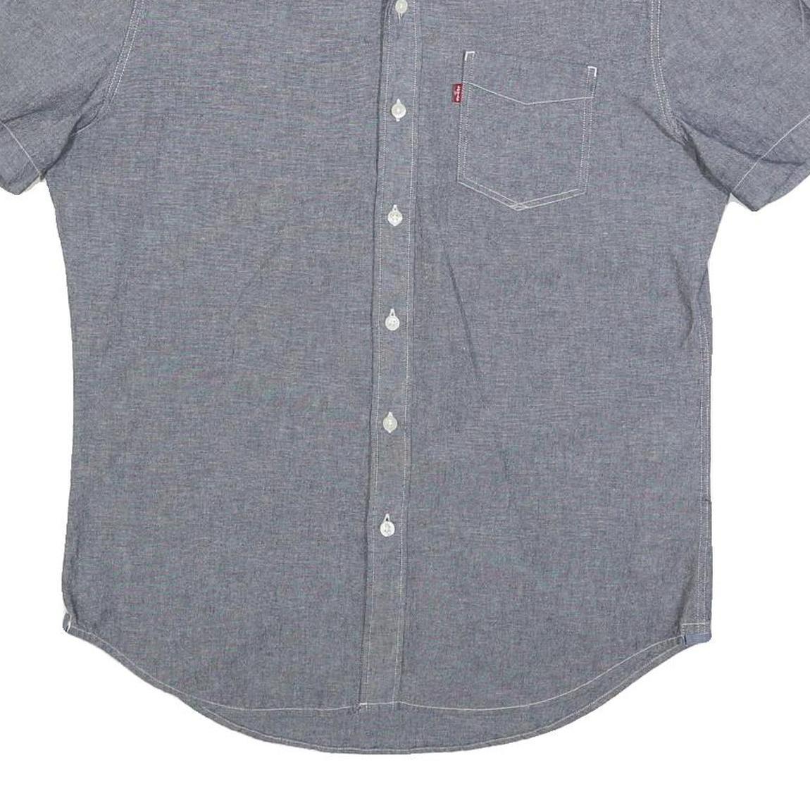 LEVI'S Mens Blue Cotton Short Sleeve Shirt M Casual Button-Down Pocket