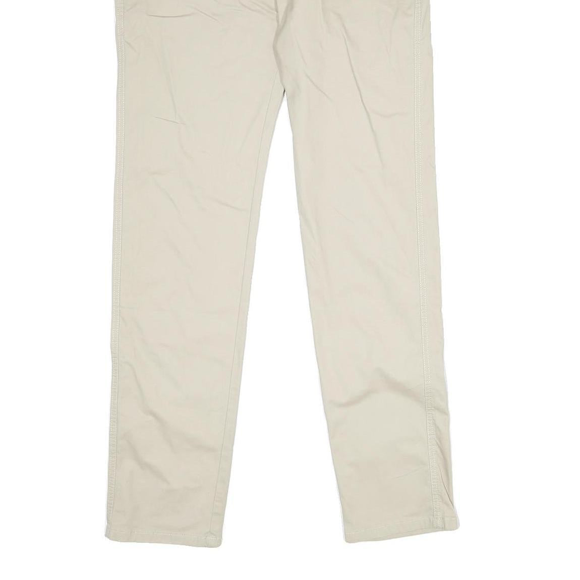 TOMMY HILFIGER Mens Cotton Beige Regular Fit Straight Leg Trousers W34 L33