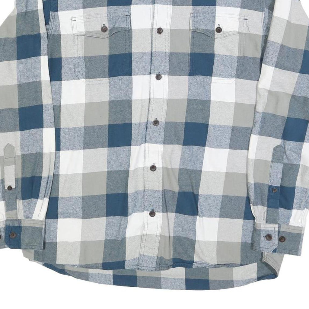 RED HEAD Mens Blue & Grey Checked Shirt L Button Down Casual Cotton Blend