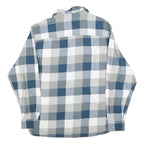 RED HEAD Mens Blue & Grey Checked Shirt L Button Down Casual Cotton Blend