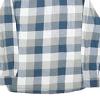 RED HEAD Mens Blue & Grey Checked Shirt L Button Down Casual Cotton Blend