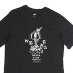 NIKE Mens Black Graphic T-Shirt S Short Sleeve Crew Neck Never Stop Print
