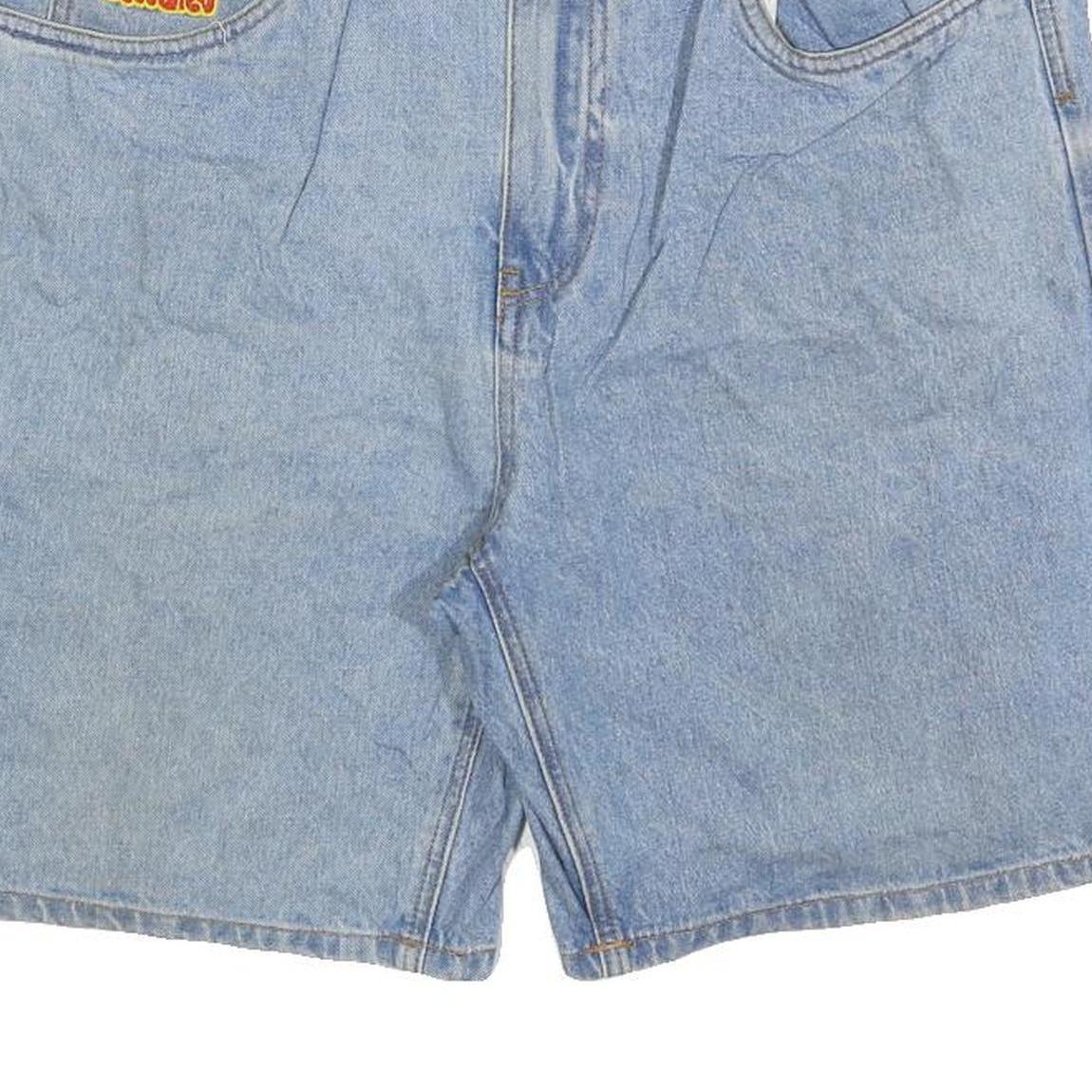 GMPYRE Mens Shorts Blue Denim Casual L W36 Comfortable Cotton Blend