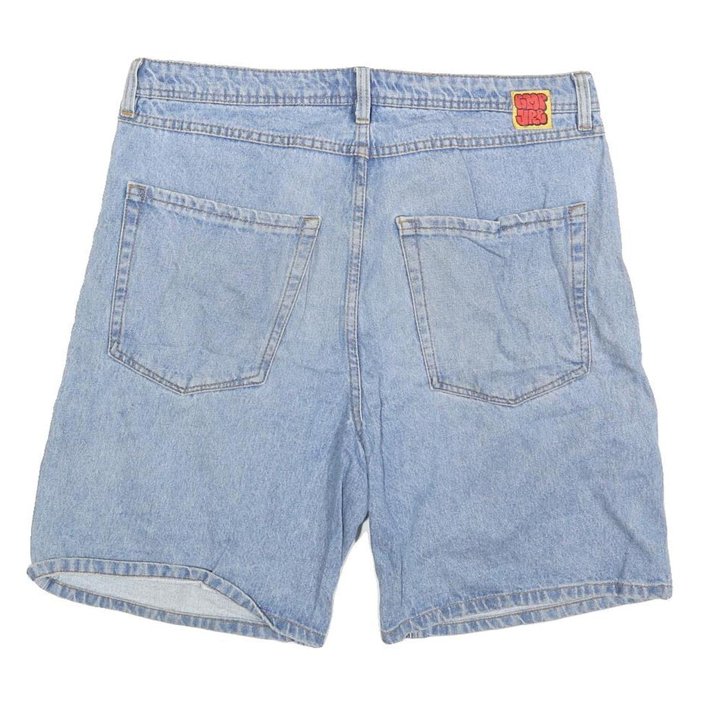 GMPYRE Mens Shorts Blue Denim Casual L W36 Comfortable Cotton Blend