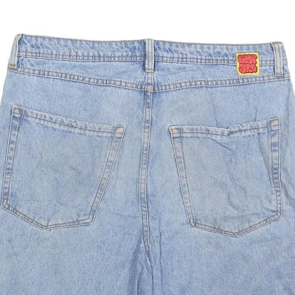 GMPYRE Mens Shorts Blue Denim Casual L W36 Comfortable Cotton Blend