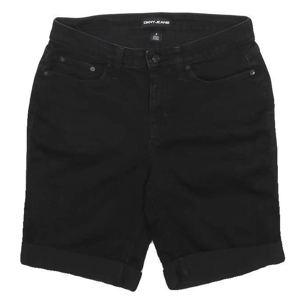 DKNY Womens Black Casual Shorts M W28 Cotton Blend Denim Style