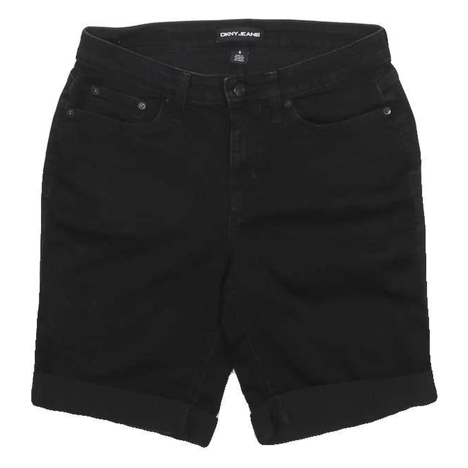 DKNY Womens Black Casual Shorts M W28 Cotton Blend Denim Style