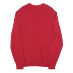 CHAPS Mens Red Plain Crew Neck Basic Knit Jumper M Classic Cotton Warmwear