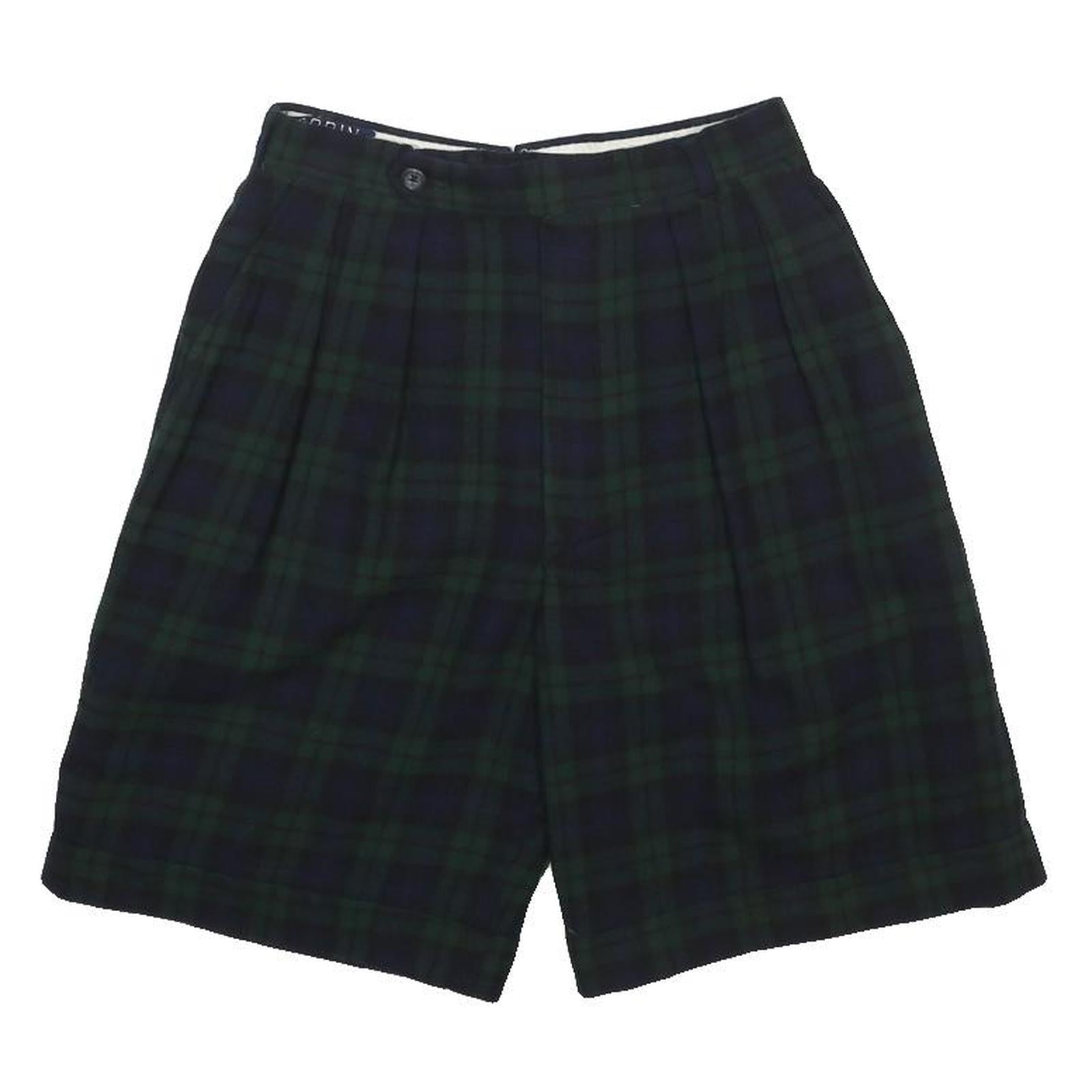 CORBIN COLLECTION Womens Shorts Blue Green Plaid XS W25 Classic Style