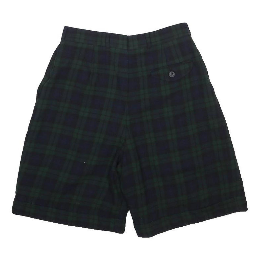 CORBIN COLLECTION Womens Shorts Blue Green Plaid XS W25 Classic Style