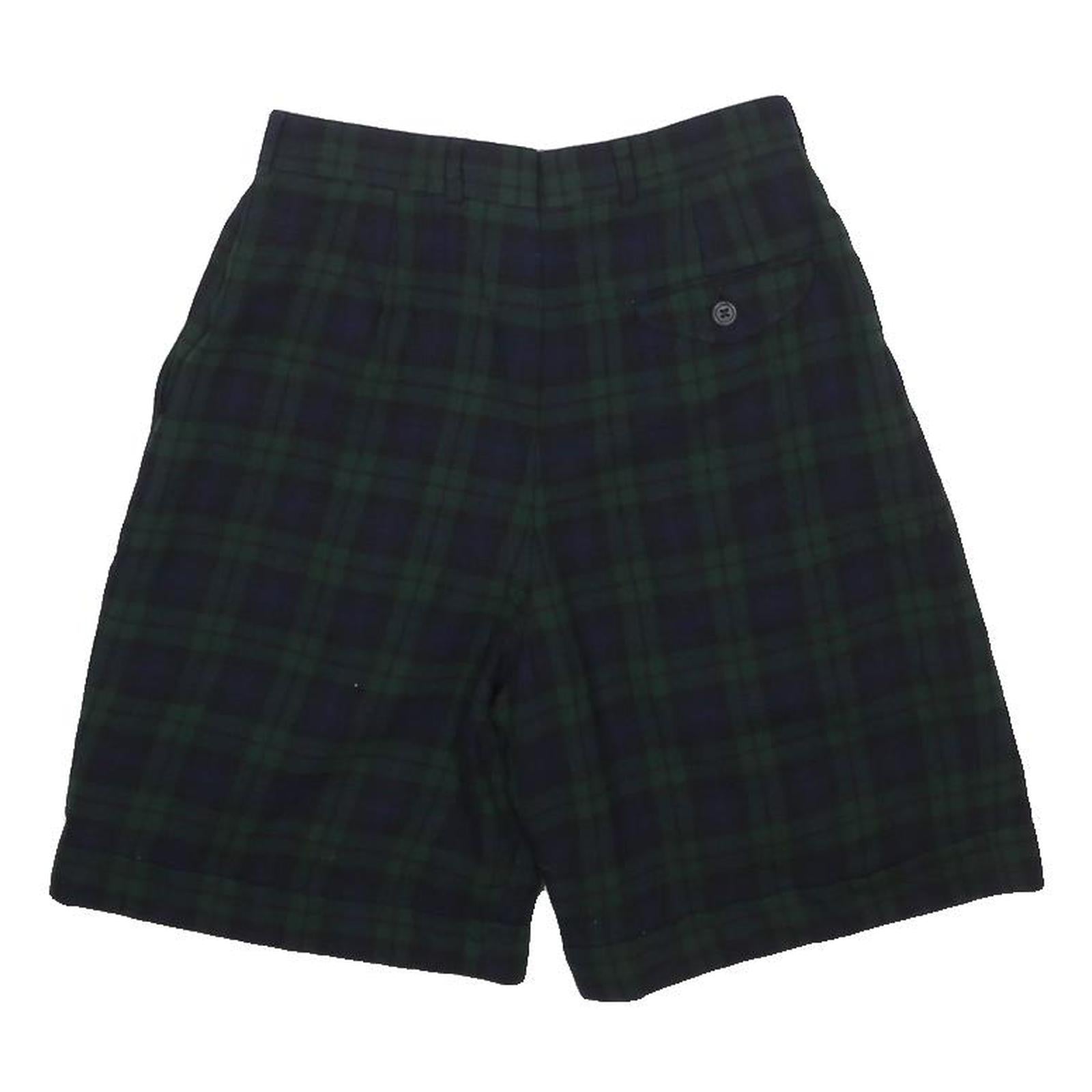CORBIN COLLECTION Womens Shorts Blue Green Plaid XS W25 Classic Style