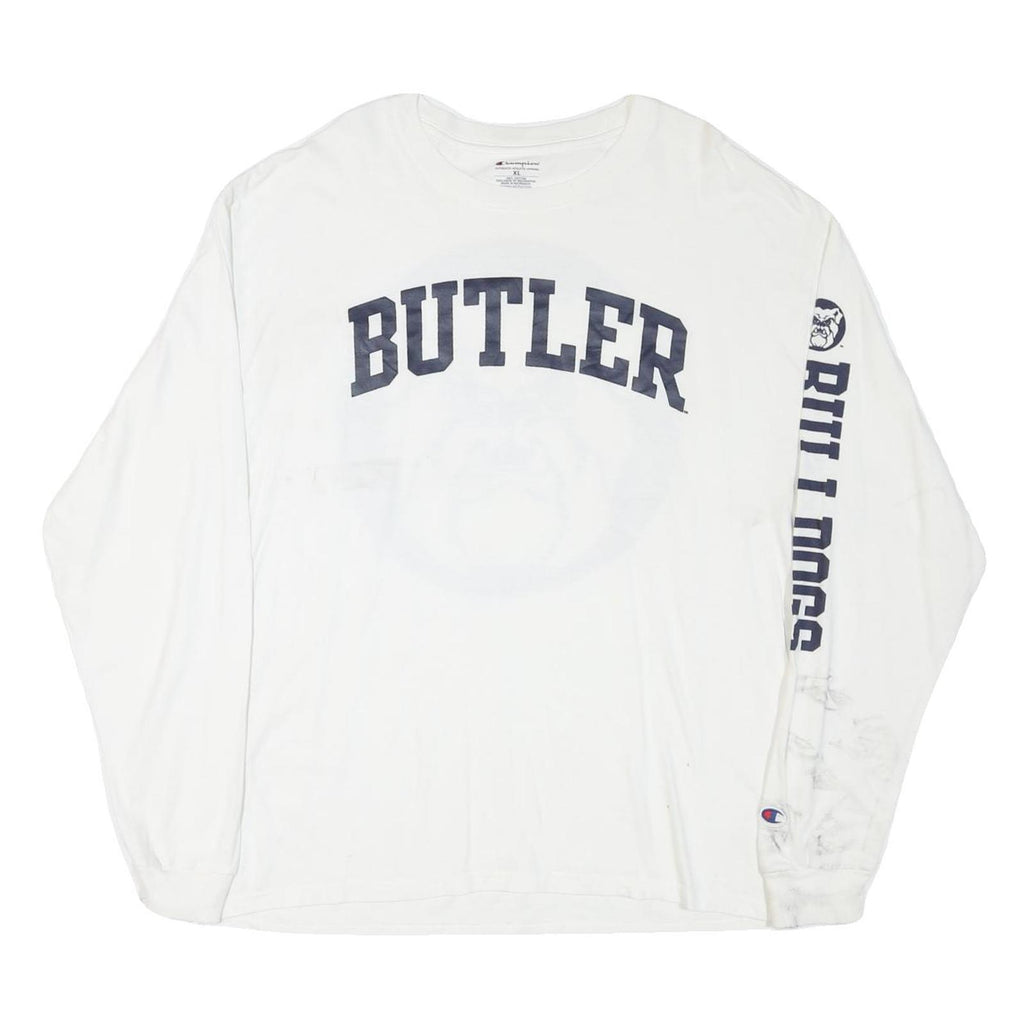 CHAMPION Mens White Butler Bulldogs Long Sleeve Crew Neck Cotton Blend XL Sports