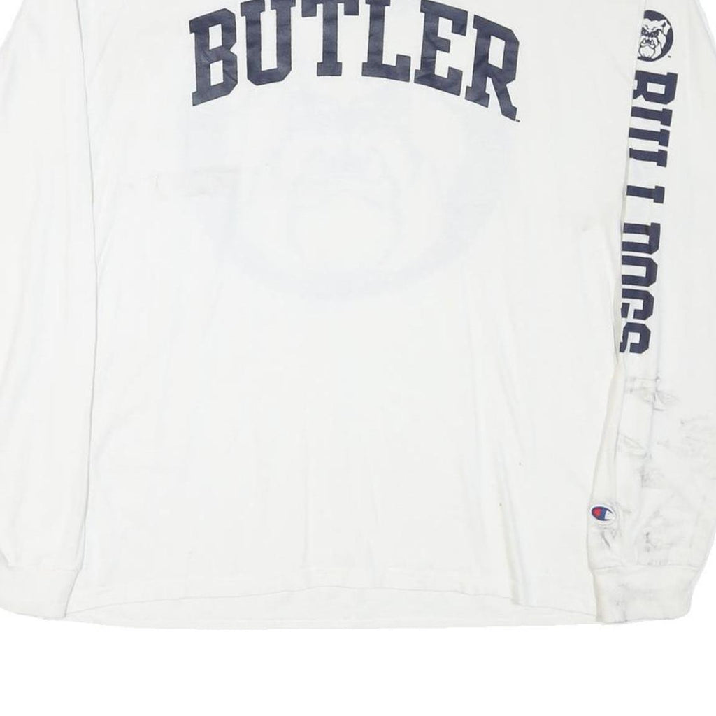 CHAMPION Mens White Butler Bulldogs Long Sleeve Crew Neck Cotton Blend XL Sports