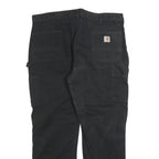 CARHARTT Mens Cotton Blend Black Relaxed Straight Trousers W42 L30 Workwear