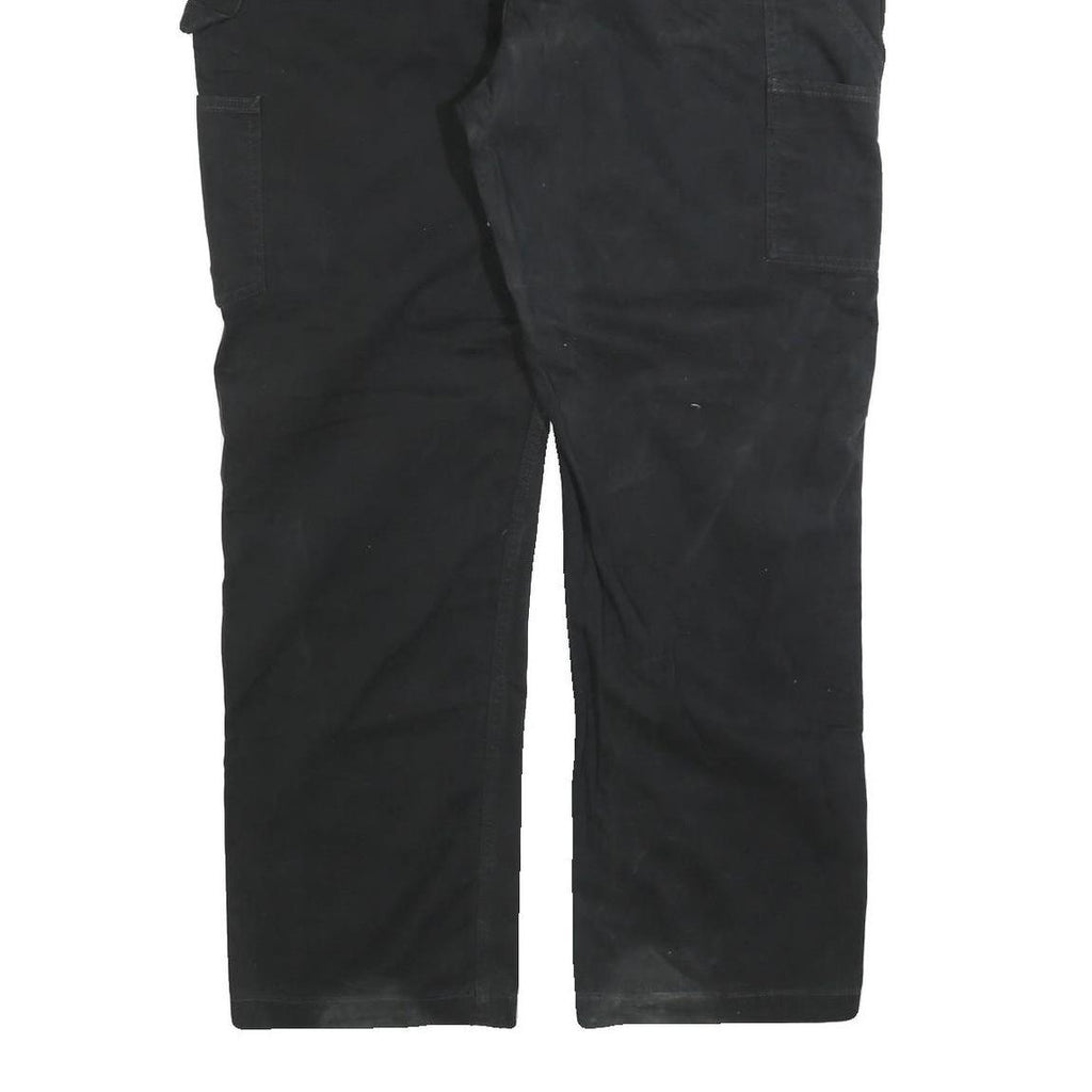 CARHARTT Mens Cotton Blend Black Relaxed Straight Trousers W42 L30 Workwear