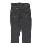 LEVI'S 721 Womens Jeans Black Regular Skinny Denim Stone Wash W28 L27 Distressed