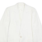 BREISACHER Mens White Pinstripe Jacket S Woven Button Closure Classic Fit Blazer