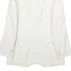 BREISACHER Mens White Pinstripe Jacket S Woven Button Closure Classic Fit Blazer