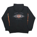 HARLEY DAVIDSON Mens Black Flame Graphic Full Zip Hoodie M Motorcycle