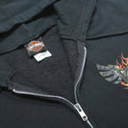 HARLEY DAVIDSON Mens Black Flame Graphic Full Zip Hoodie M Motorcycle