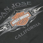 HARLEY DAVIDSON Mens Black Flame Graphic Full Zip Hoodie M Motorcycle