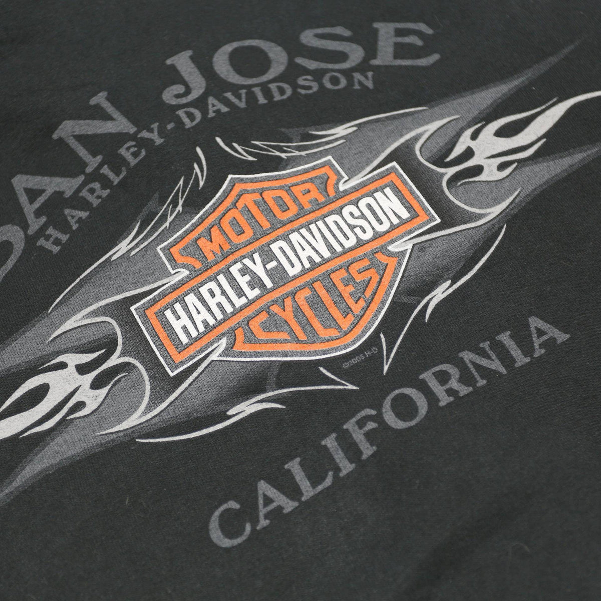 HARLEY DAVIDSON Mens Black Flame Graphic Full Zip Hoodie M Motorcycle