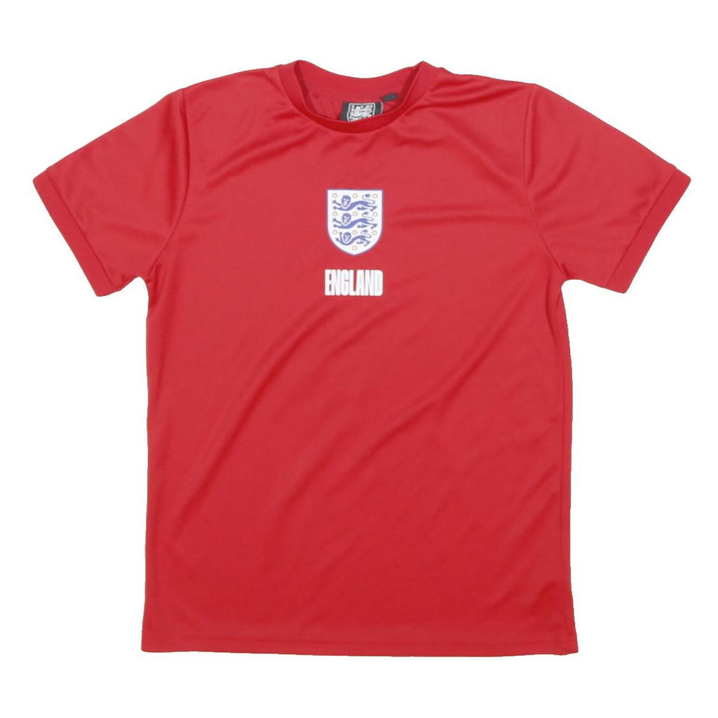 ENGLAND Boys Red 11-12Y T-Shirt Short Sleeve Crew Neck Three Lions Football