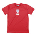 ENGLAND Boys Red 11-12Y T-Shirt Short Sleeve Crew Neck Three Lions Football