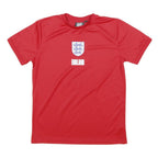 ENGLAND Boys Red 11-12Y T-Shirt Short Sleeve Crew Neck Three Lions Football