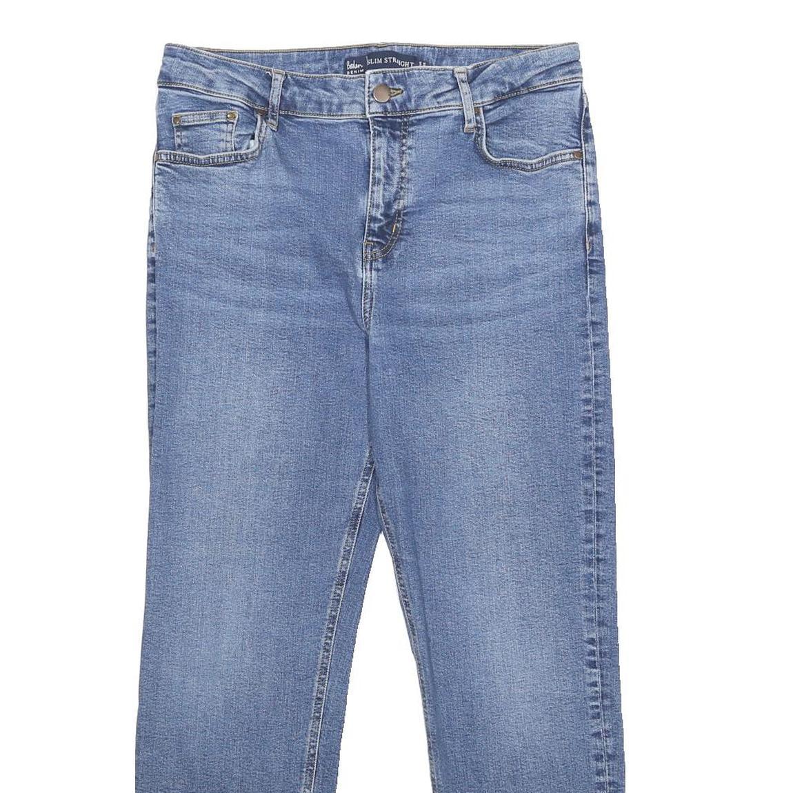 BODEN Womens Slim Blue Denim Slim Straight Cotton Blend Jeans W31 L26 Stylish