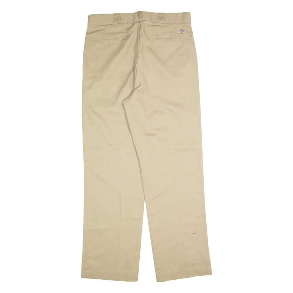 DICKIES Workwear Mens Trousers Beige Relaxed Straight W36 L32