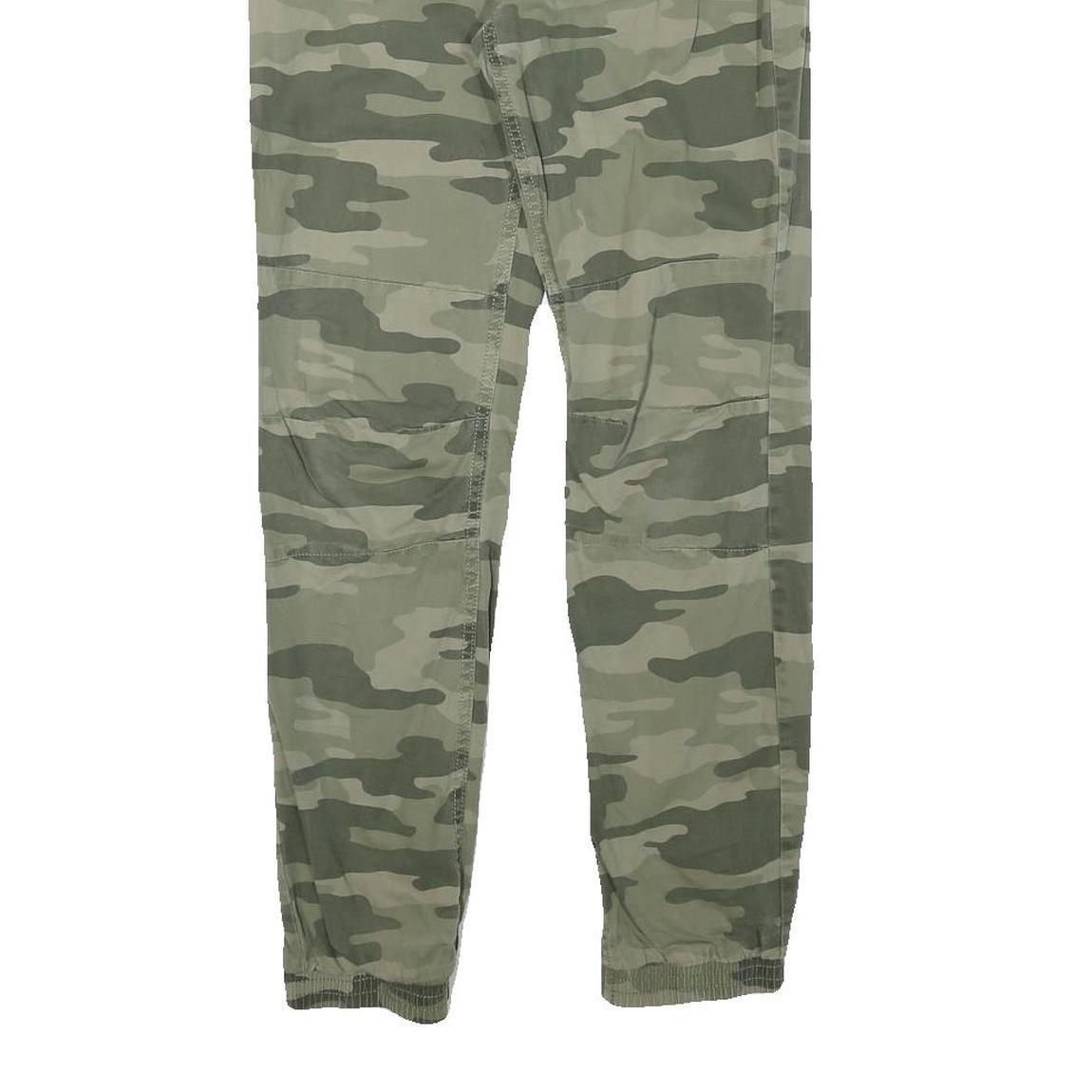 SKATENATION Mens Cotton Blend Green Camouflage Slim Drawstring Trousers W28 L28