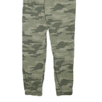 SKATENATION Mens Cotton Blend Green Camouflage Slim Drawstring Trousers W28 L28