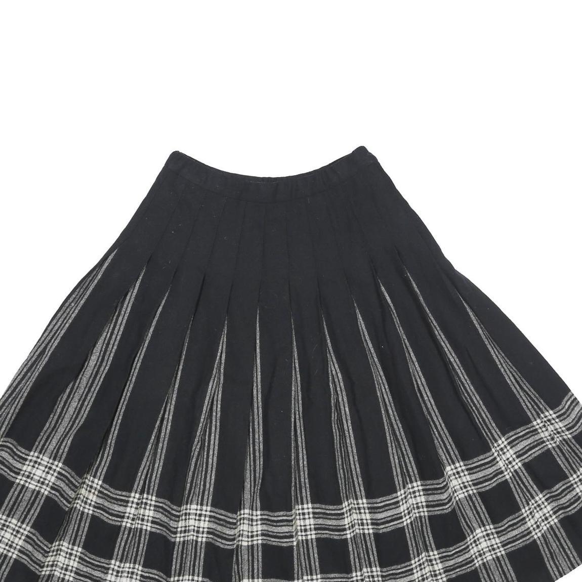 PENDLETON Womens Black Wool Pleated Midi Woven Skirt XS Classic Checked Design