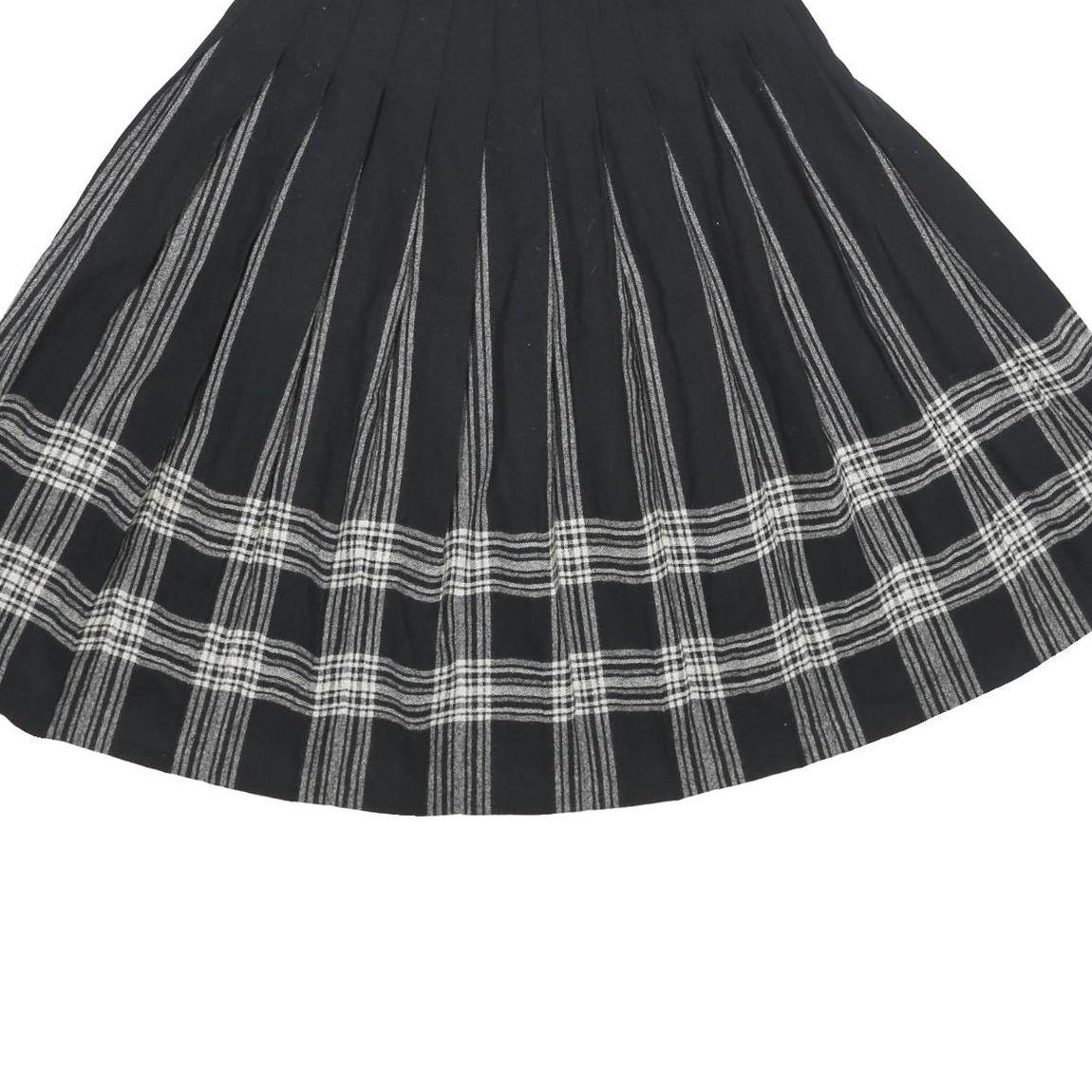 PENDLETON Womens Black Wool Pleated Midi Woven Skirt XS Classic Checked Design