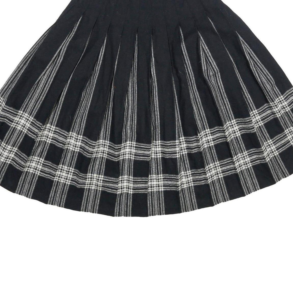 PENDLETON Womens Black Wool Pleated Midi Woven Skirt XS Classic Checked Design