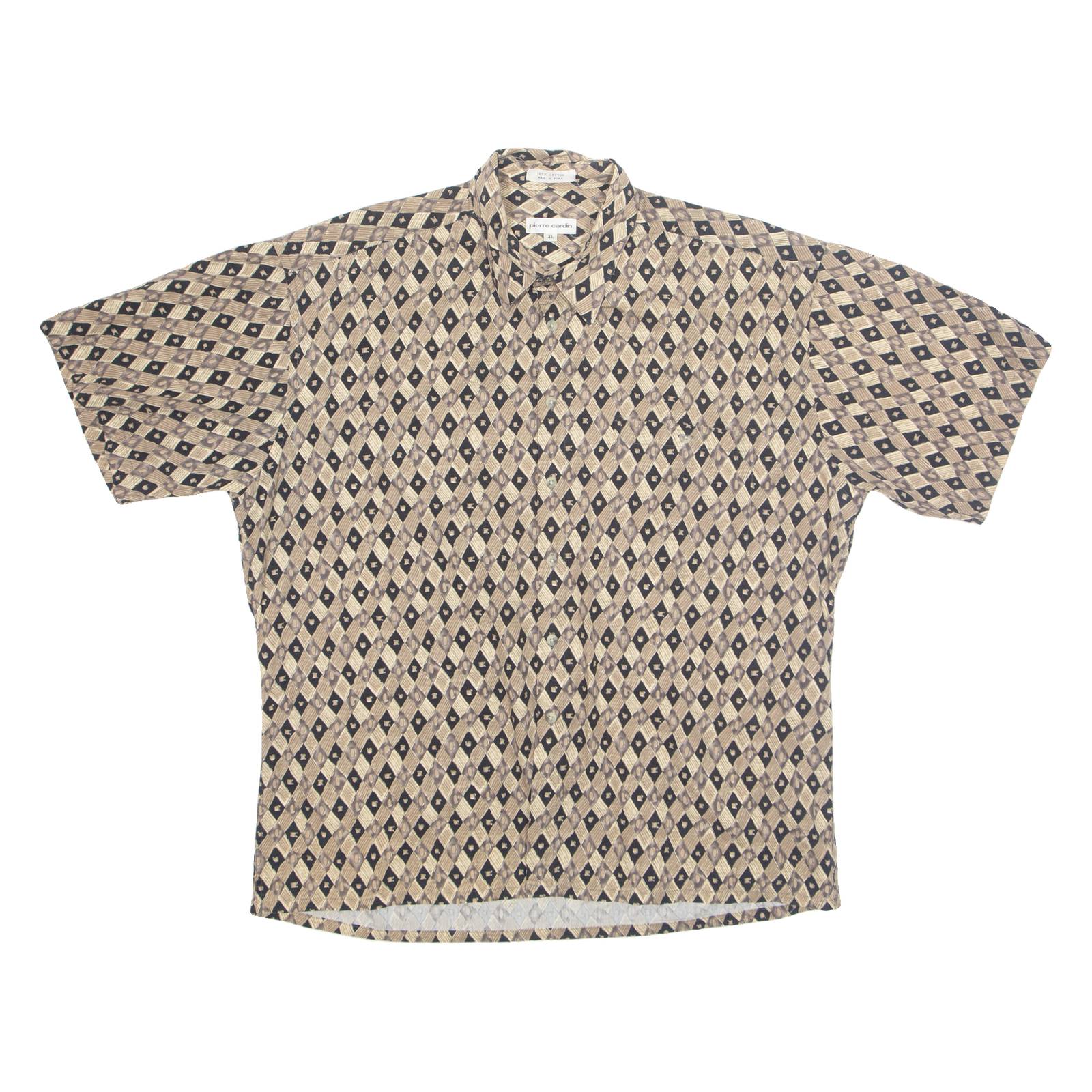 PIERRE CARDIN Mens Shirt Brown Diamond XL