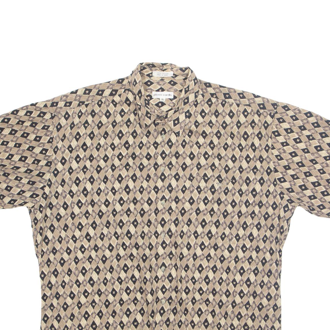 PIERRE CARDIN Mens Shirt Brown Diamond XL