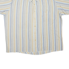 ARROW Mens Blue & Beige Striped Cotton Blend Shirt XL Cool Weave Classic