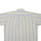ARROW Mens Blue & Beige Striped Cotton Blend Shirt XL Cool Weave Classic