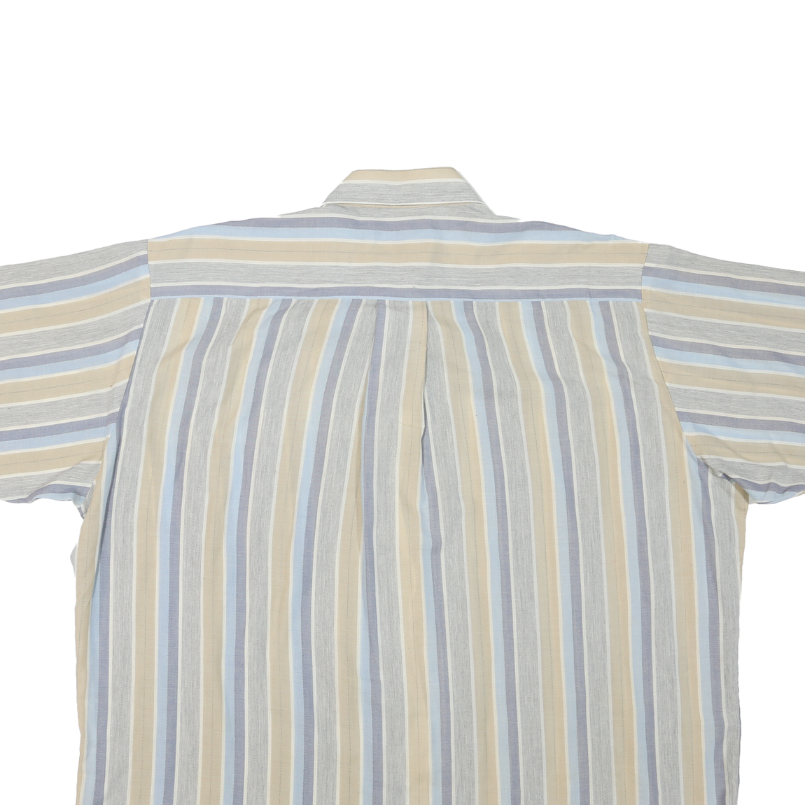 ARROW Mens Blue & Beige Striped Cotton Blend Shirt XL Cool Weave Classic