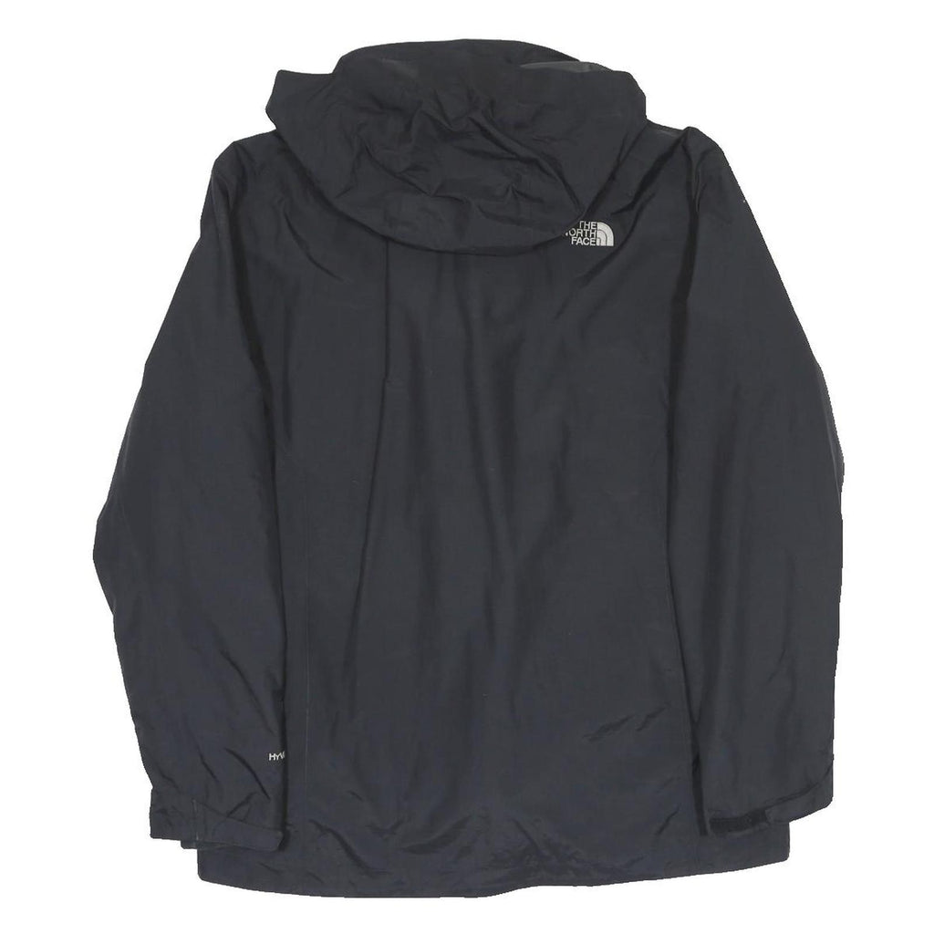 THE NORTH FACE Mens Black Outdoor Jacket L Polyester Plain Zip Hooded Hyvent