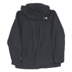 THE NORTH FACE Mens Black Outdoor Jacket L Polyester Plain Zip Hooded Hyvent