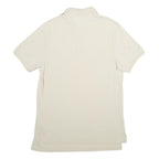 TOMMY HILFIGER Mens Cream Short Sleeve Plain Polo Shirt S Classic Collar