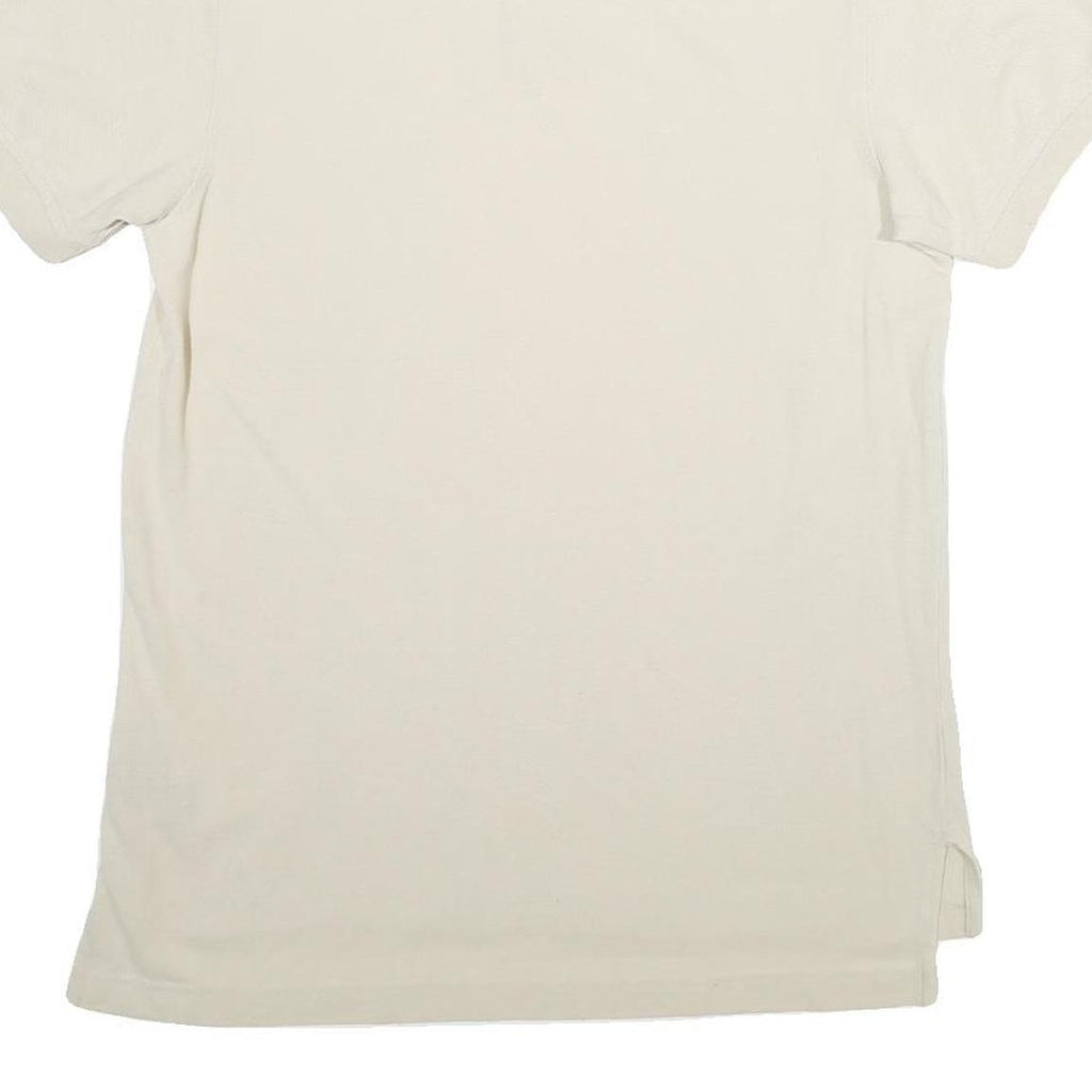 TOMMY HILFIGER Mens Cream Short Sleeve Plain Polo Shirt S Classic Collar