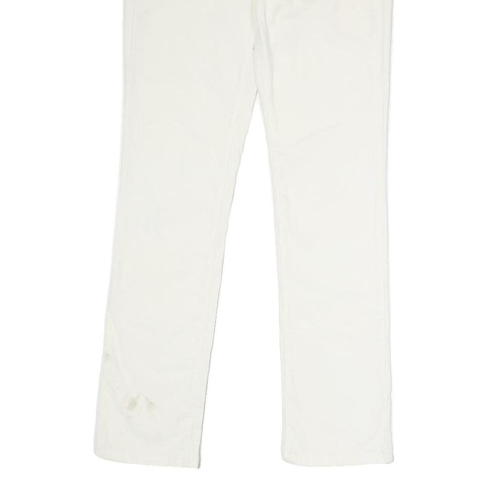 CALVIN KLEIN JEANS Womens Cotton Blend White Regular Straight Trousers W30 L30