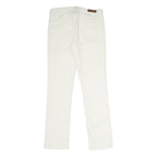 CALVIN KLEIN JEANS Womens Cotton Blend White Regular Straight Trousers W30 L30