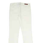 CALVIN KLEIN JEANS Womens Cotton Blend White Regular Straight Trousers W30 L30