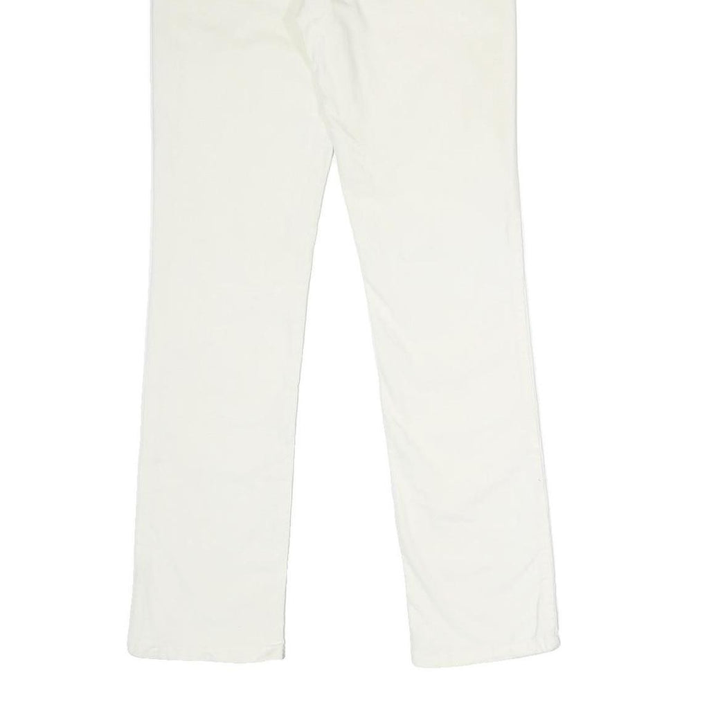 CALVIN KLEIN JEANS Womens Cotton Blend White Regular Straight Trousers W30 L30