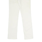 CALVIN KLEIN JEANS Womens Cotton Blend White Regular Straight Trousers W30 L30
